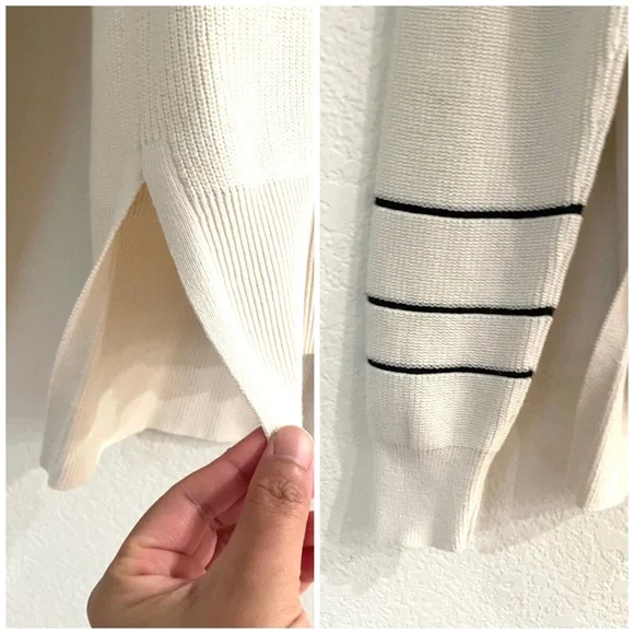 Derek Lam 10 Crosby Ivory Crochet Pipe Trim Pullover Sweater Cotton Cashmere - Picture 8 of 10